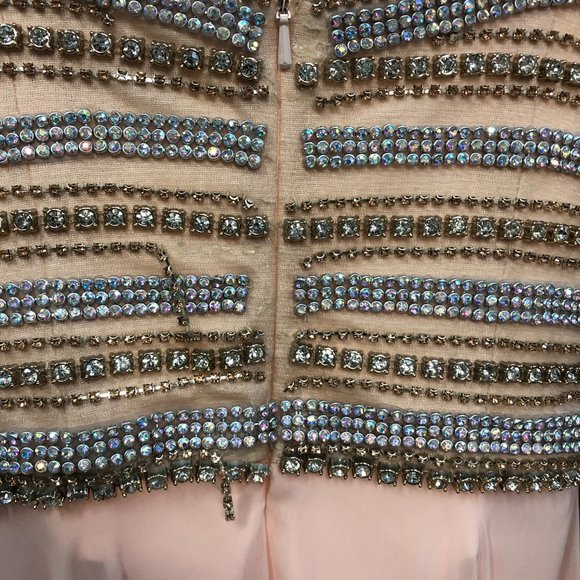 Alyce Blush and Gold Prom or Bridesmaid Dresses, Strapless Aline Flowy chiffon - Picture 9 of 13